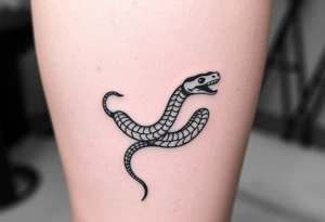 snake for a lower leg thats feminine simple but still distinctive tattoo idea