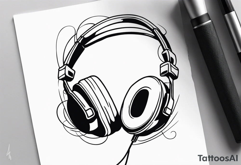 headphone tattoo idea