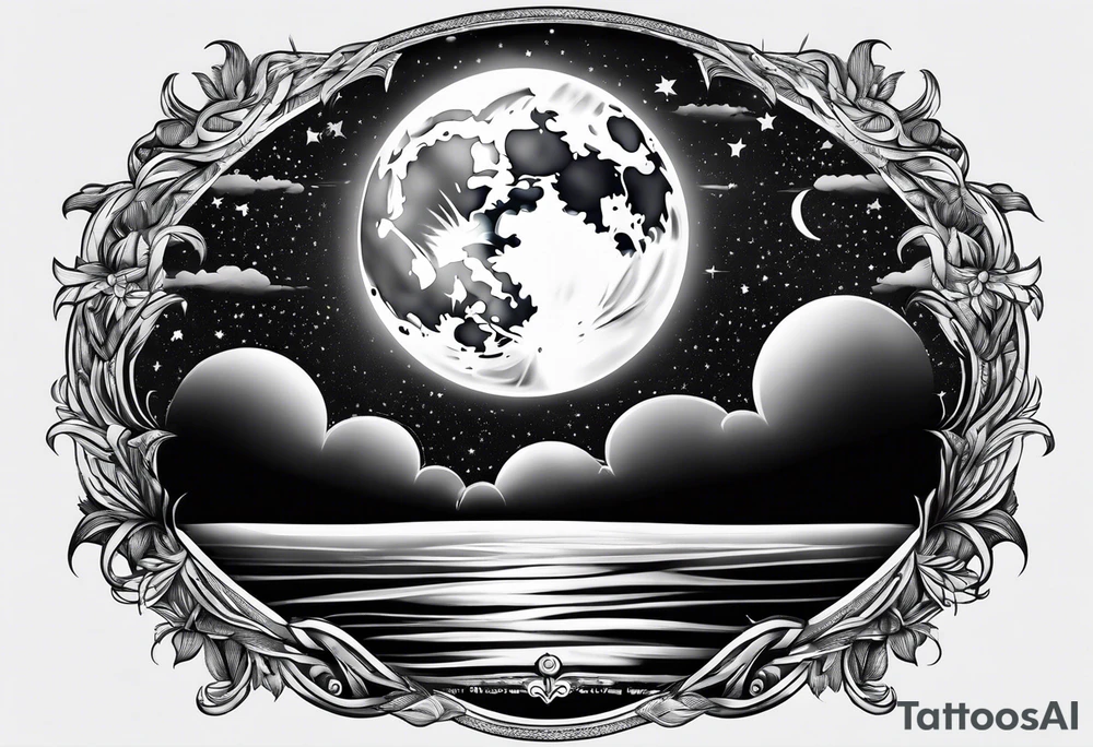 Full moon in sky tattoo idea