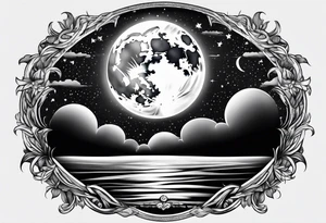 Full moon in sky tattoo idea
