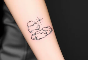 clouds with lighting tattoo idea