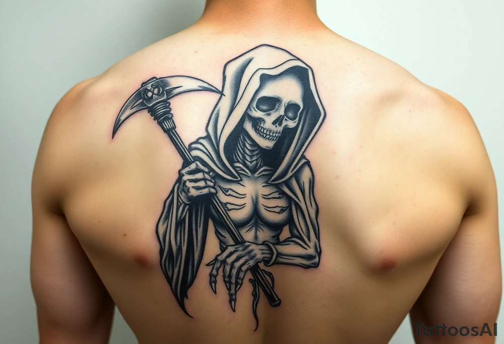 grim reaper female sexy tattoo idea
