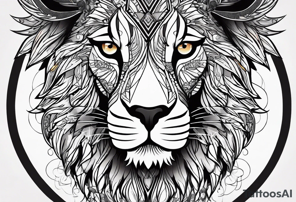 детская ножка на фоне львенок tattoo idea