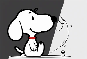 fine line snoopy on the phone tattoo idea