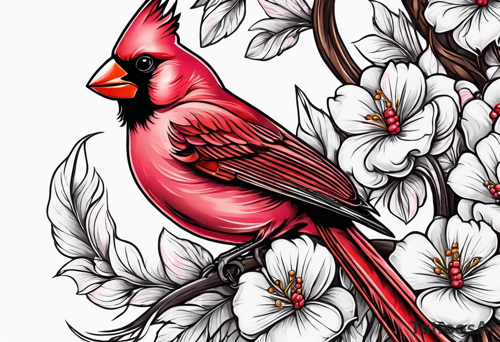 Breast cancer ribbon, cardinals. tattoo idea
