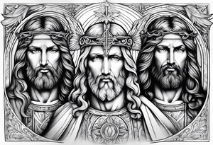 Archangels sleeve Jesus tattoo idea