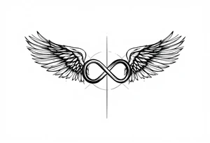 Infinity loop with suggested wings tattoo idea