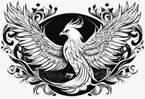 phoenix  minimaliste. trait de crayon. tattoo idea