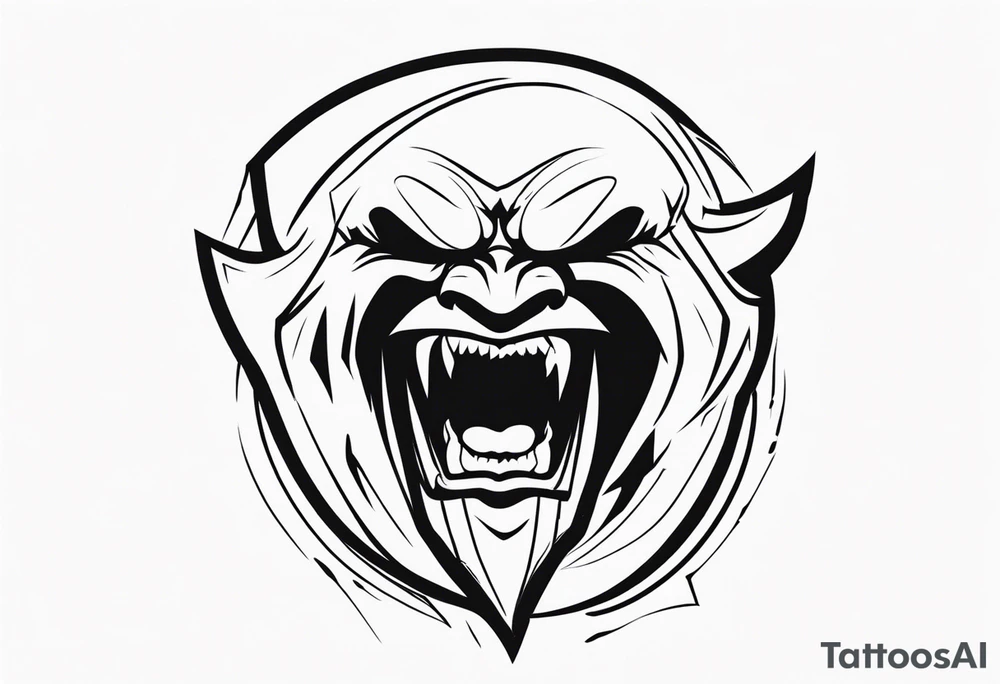 Angry screaming terrorist tattoo idea