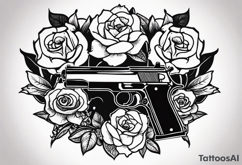 Money, guns, roses tattoo idea