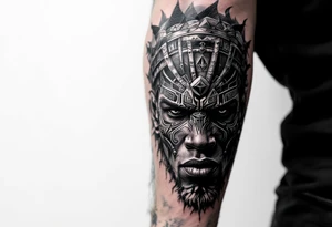 Black African god tribal tattoo idea