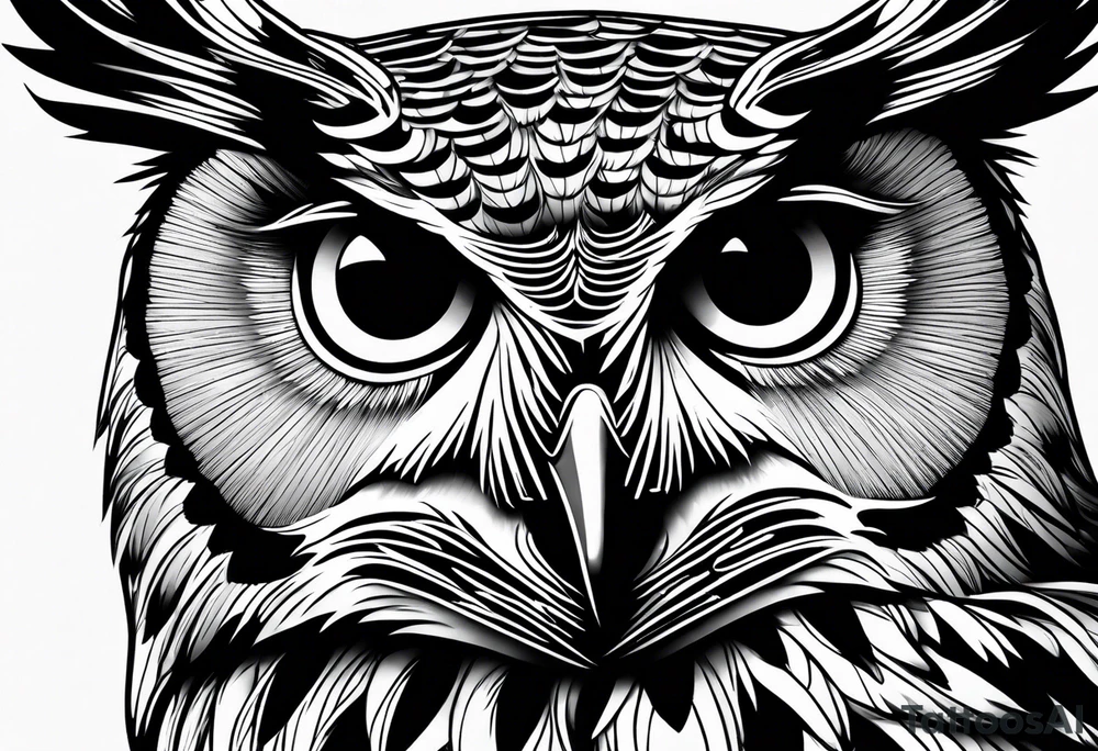 side profile owl tattoo idea
