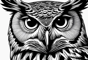 side profile owl tattoo idea