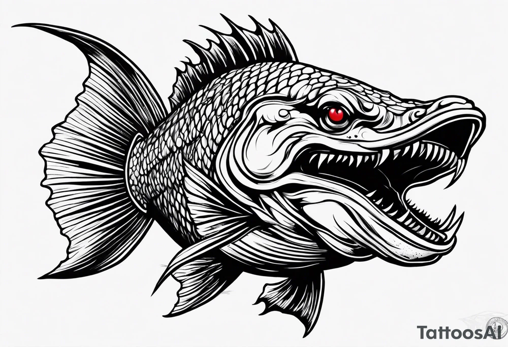Screaming hellfish tattoo idea