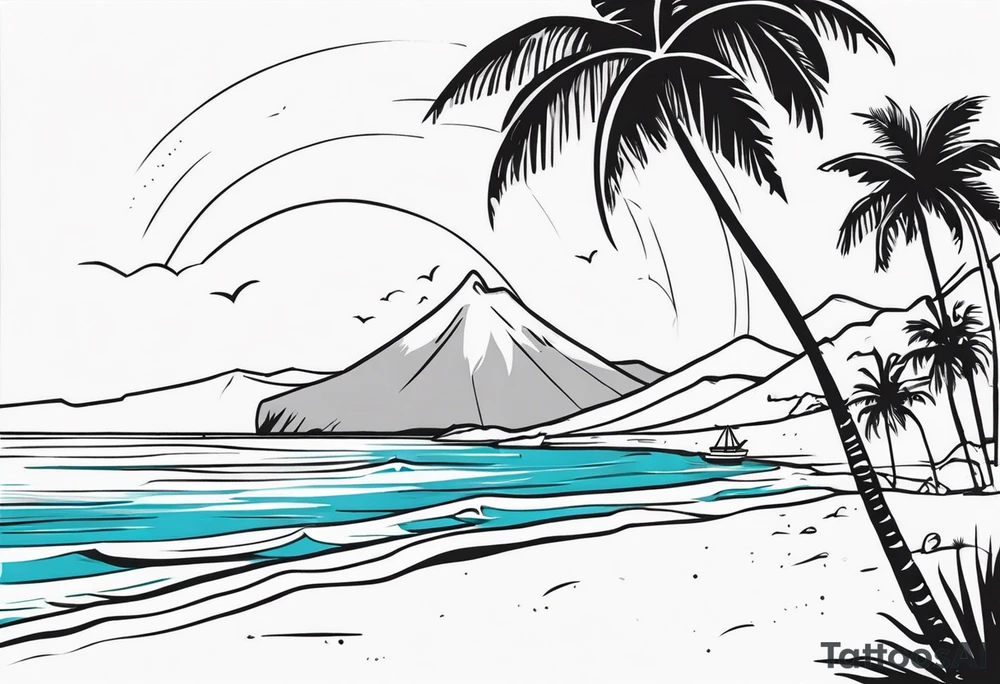 Hawaian beach tattoo idea