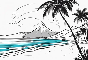 Hawaian beach tattoo idea
