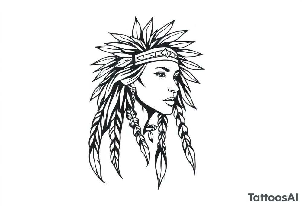 Native American female tattoo idea