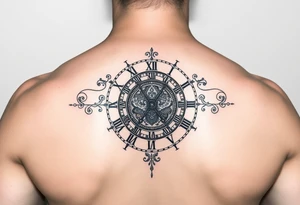 vintage roman numerals within ornate clockwork mechanism tattoo idea