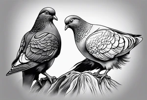 discipline, pain and catholic religion. pigeon. tattoo idea