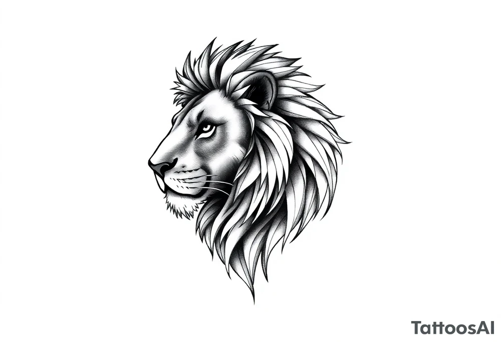 Realistic lion tattoo idea