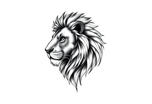 Realistic lion tattoo idea