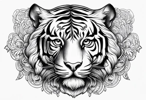 Tiger with a bull tattoo idea