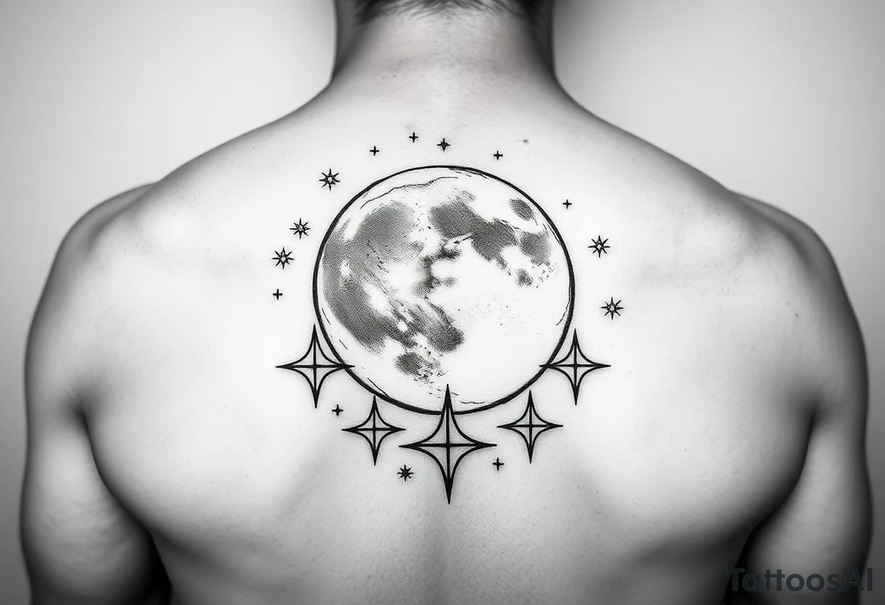 The moon and the stars tattoo idea