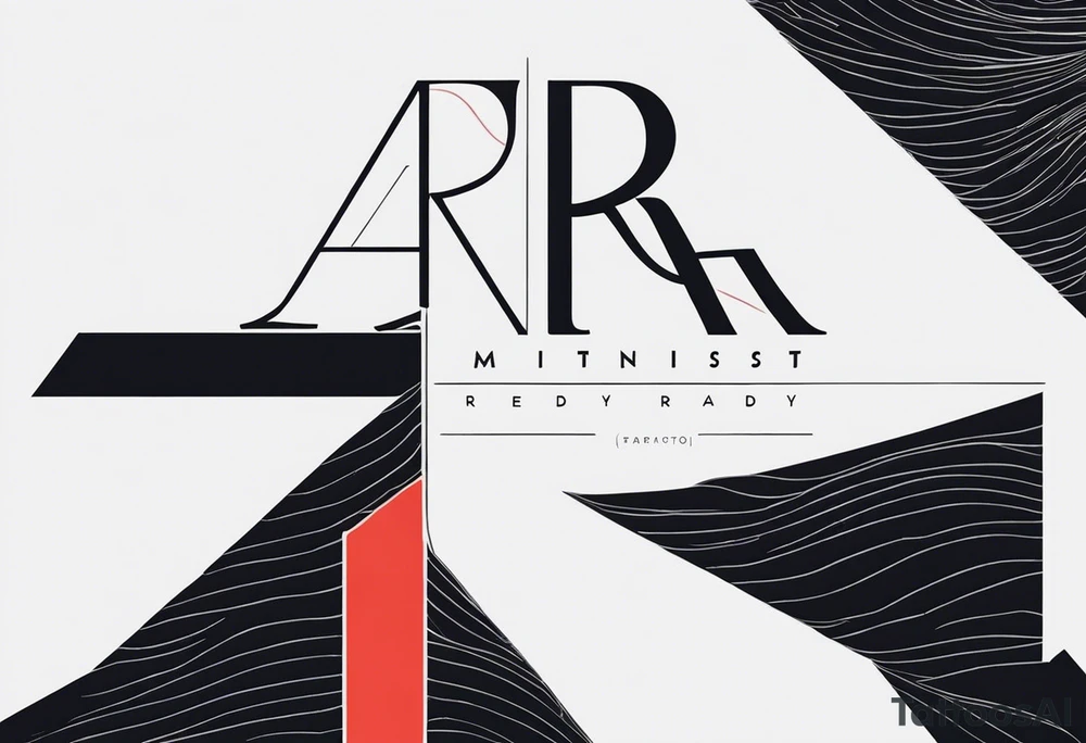 The letters AR together with the words always ready going down the side of the letters tattoo idea