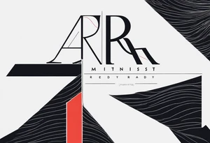 The letters AR together with the words always ready going down the side of the letters tattoo idea