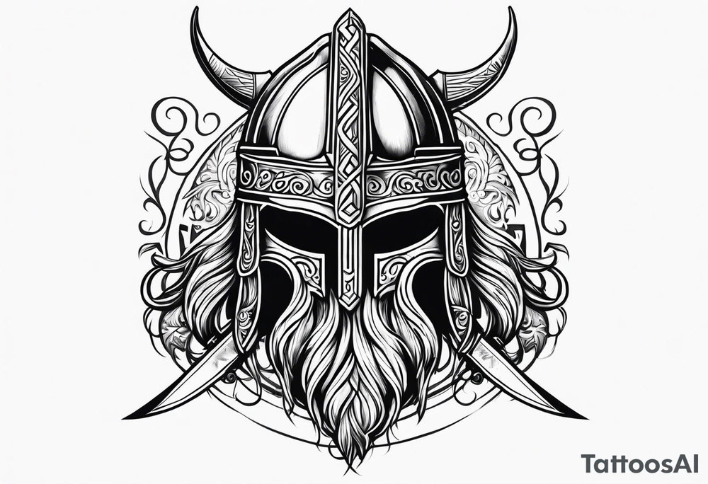 Valhalla viking helmet 
Sword tattoo idea