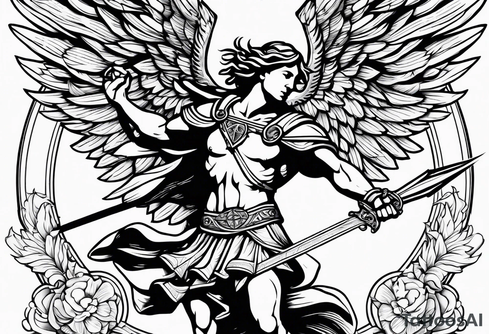 St Michael in action tattoo idea