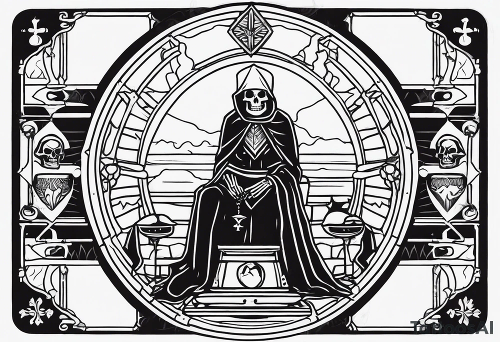 Hierophant skeleton 
tarot card tattoo idea