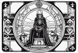 Hierophant skeleton 
tarot card tattoo idea