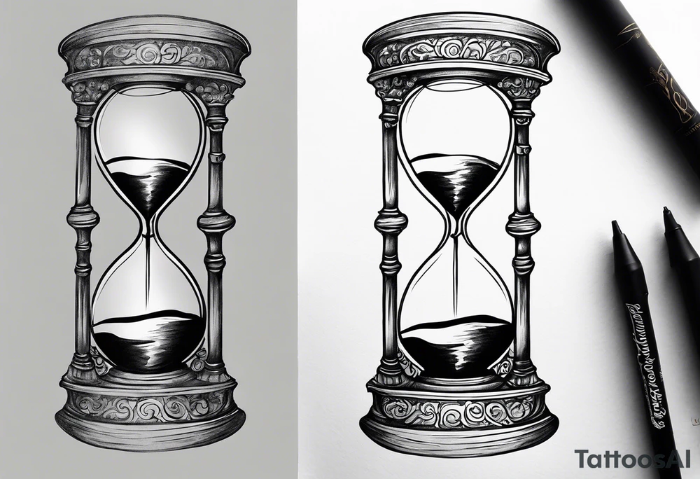 hourglass grandfather memorial sunset simple design tattoo idea hourglass grandfather memorial sunset simple design tattoo idea