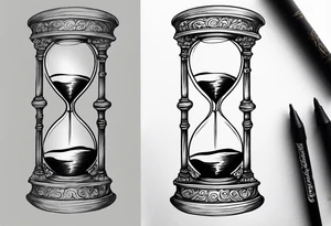 hourglass grandfather memorial sunset simple design tattoo idea