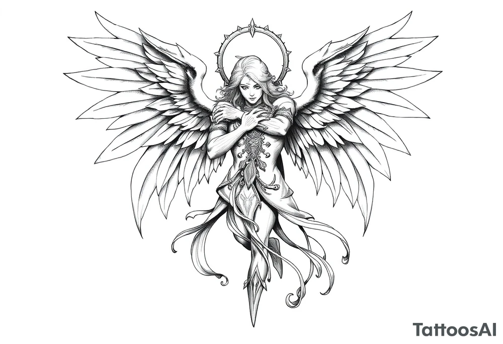 Archangel Azrael tattoo idea