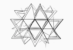 minimalist dna with four pointed stars around it tattoo idea