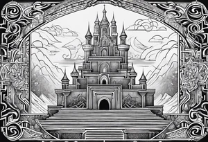 labyrinth Maze castle tattoo idea