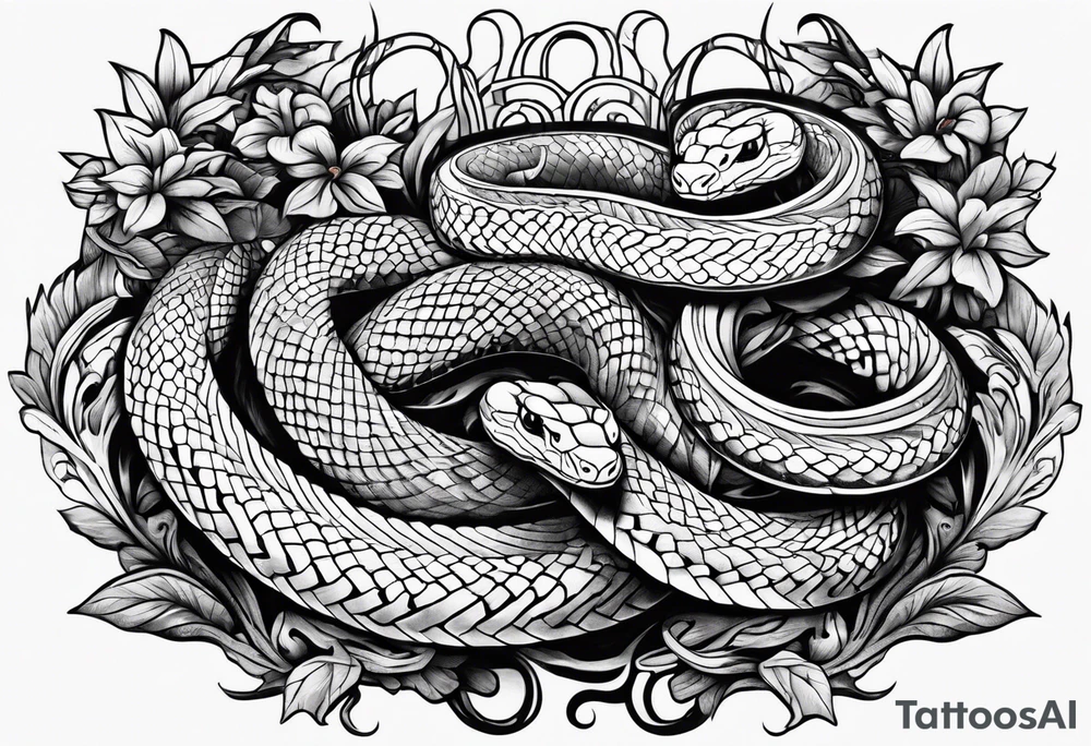 Snake wrapped around a tree tattoo idea