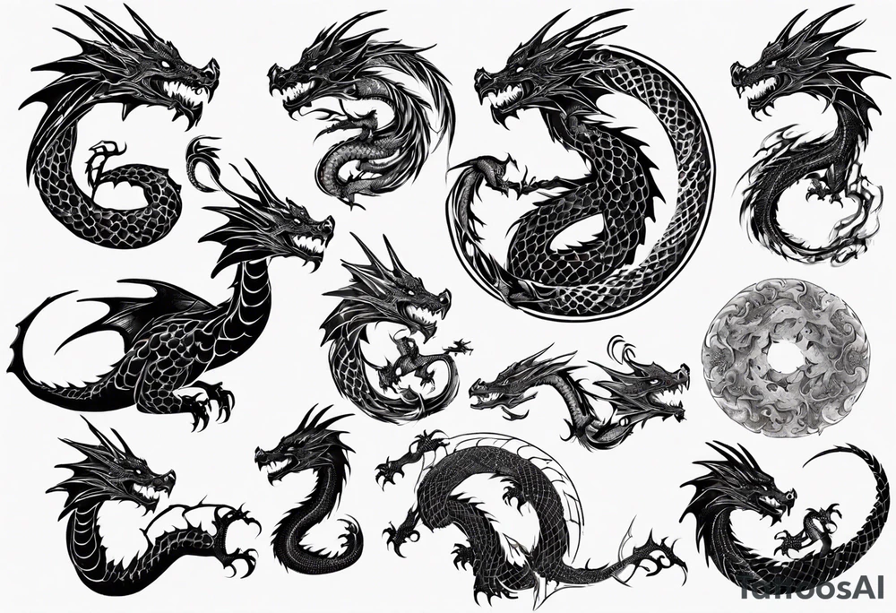 dragon with scales tattoo idea