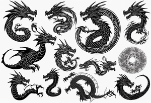 dragon with scales tattoo idea