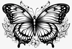 wing, flower, butterfly , tattoo idea