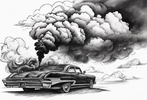 black smoke and clouds tattoo idea