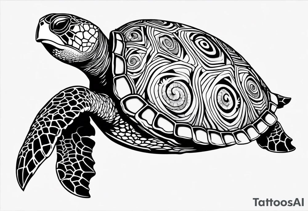 small tribal sea turtle
 tattoo tattoo idea