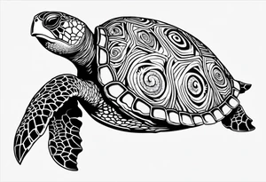 small tribal sea turtle
 tattoo tattoo idea