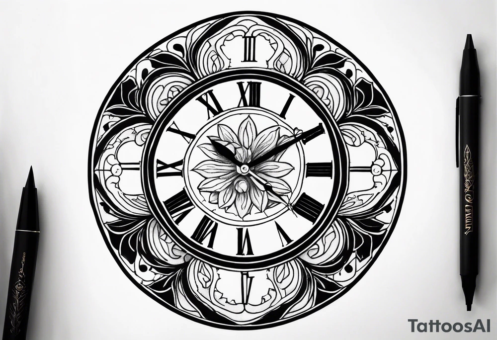 Vintage Clock Face tattoo idea