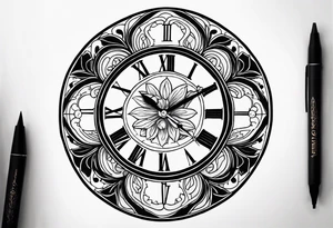 Vintage Clock Face tattoo idea