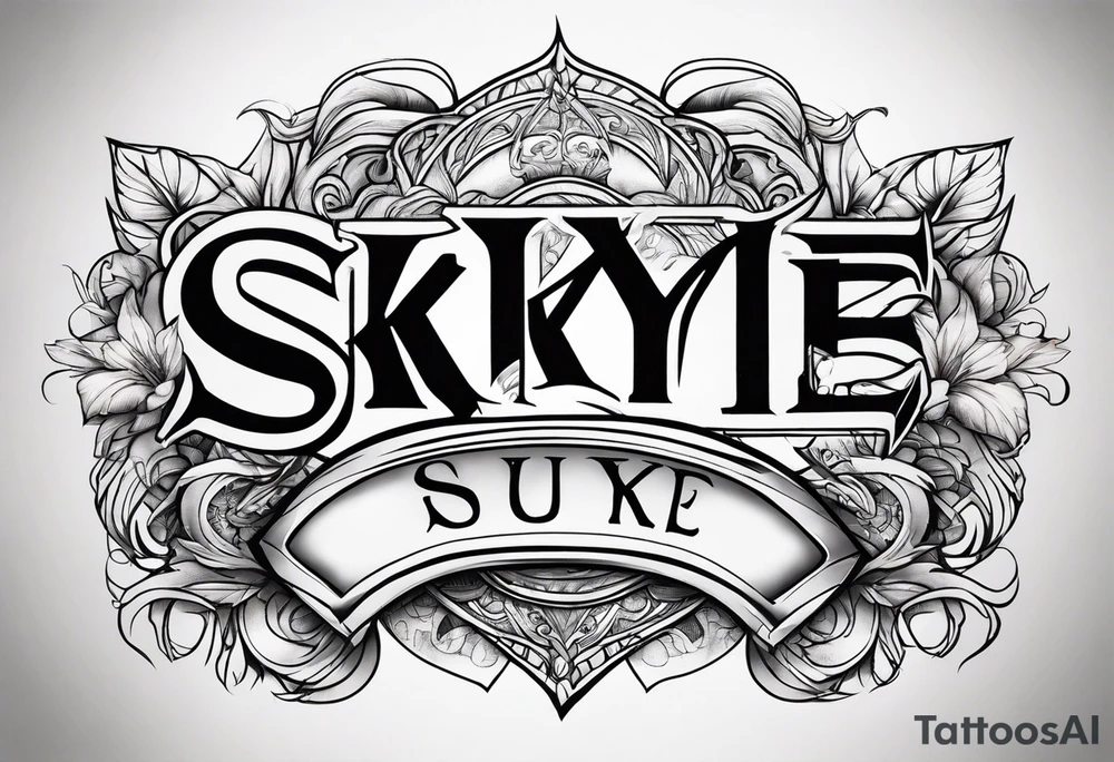 Skye name fonts tattoo idea