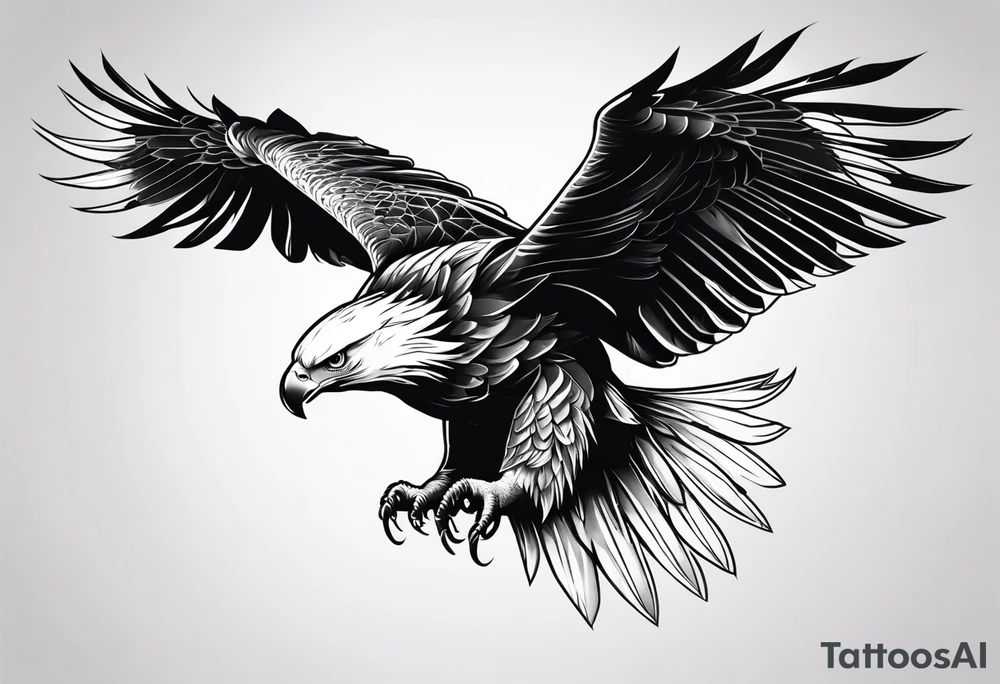 eagle full body fly tattoo idea