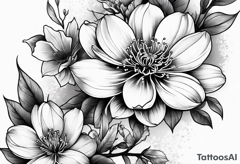 Sakura flowers tattoo idea